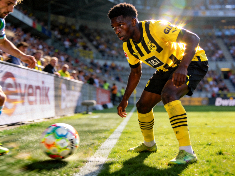 德国/喀麦隆双重国籍前锋优素法·穆科科在多特蒙德比赛中准备接球