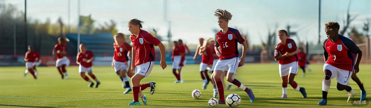 英格兰国家男子足球队青年才俊在训练中展现精湛技术