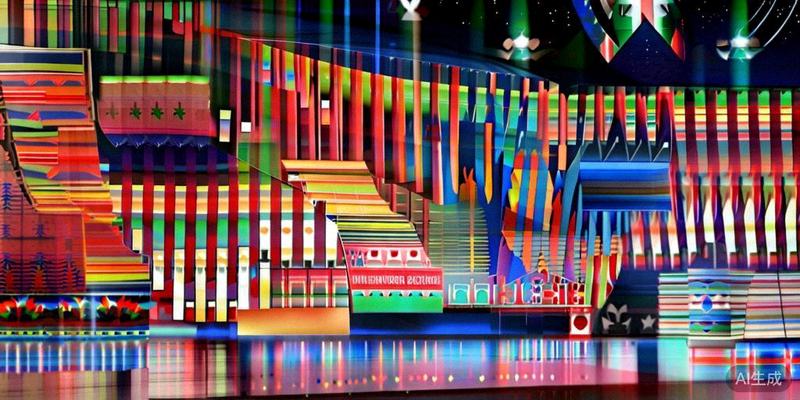 2026世界杯官方球迷节场地设计效果图，融合了美加墨三国文化元素