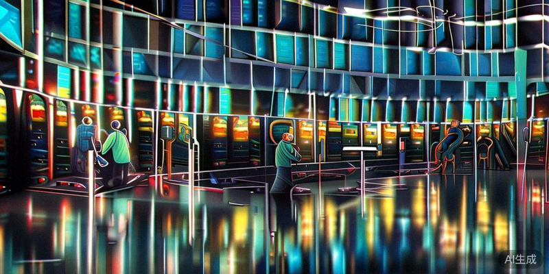 2026世界杯国际广播中心内部，技术人员正在调试庞大的视频转播设备