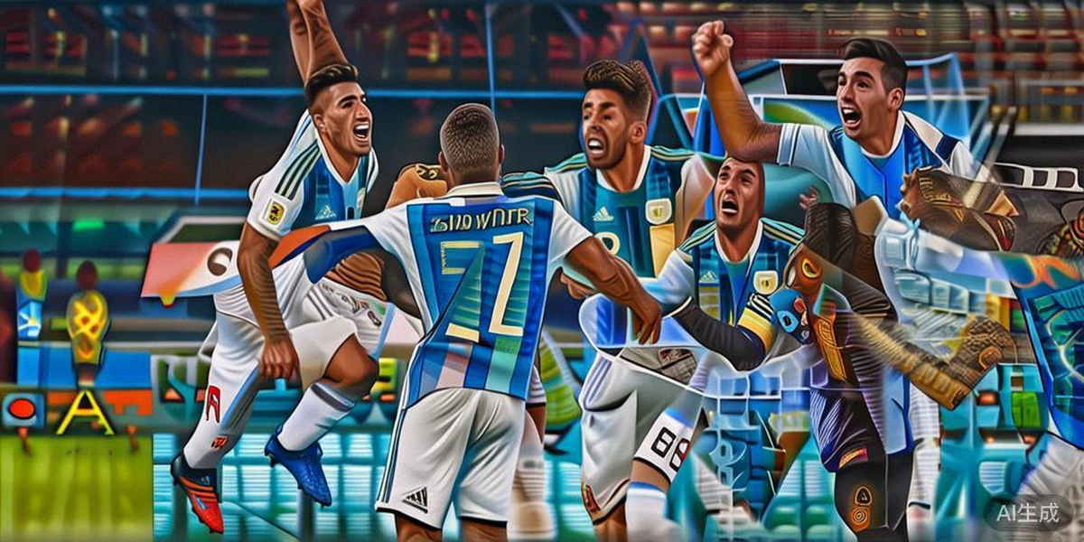 2026世界杯决赛终场哨响后，阿根廷球员激动地拥抱在一起庆祝卫冕成功