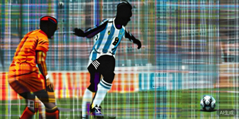 阿根廷与荷兰的强强对话中，梅西带球突破荷兰队防守球员的精彩瞬间