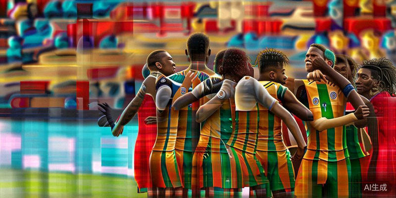 来自亚洲和非洲的几支新兴球队球员在预选赛中庆祝进球