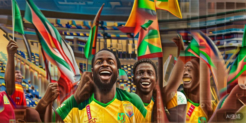 塞内加尔队球员在非洲区预选赛晋级后欢庆胜利，马内被队友包围