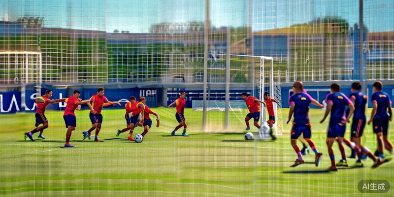 西班牙国家队在训练中进行高强度的传控和压迫演练，强调快速转移