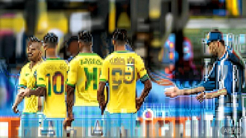 比赛结束后，巴西队和阿根廷队球员在场上互相致意交流，体现了体育精神