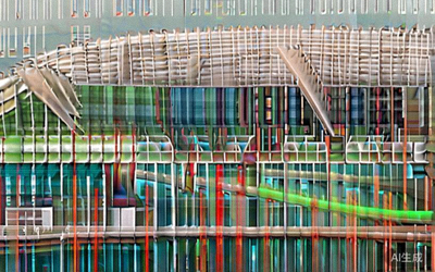 墨西哥城阿兹特克体育场宏伟外观，世界闻名的足球圣殿，曾两次举办世界杯决赛