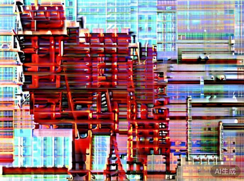 墨西哥阿克伦体育场外观，红色钢骨架结构在阳光下极具视觉冲击力