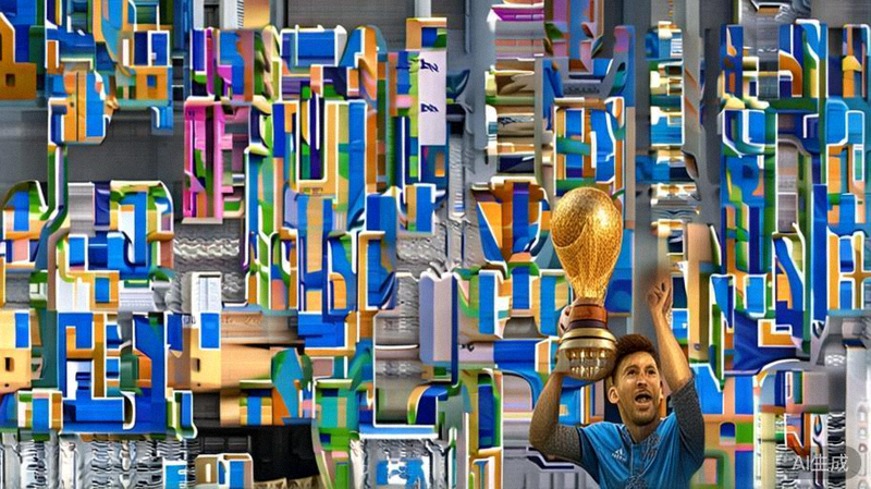 阿根廷国家男子足球队在2022年世界杯夺冠后庆祝合影，梅西手持大力神杯位于中央