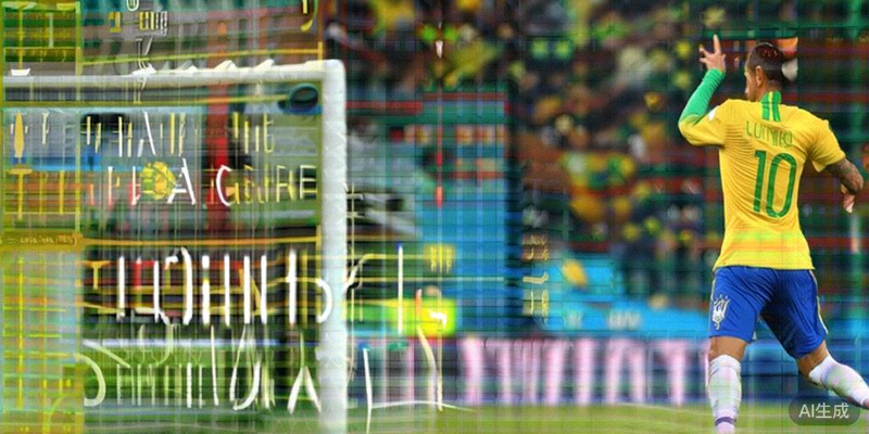 巴西对阵德国的小组赛焦点战中，巴西球员内马尔带球突破德国队防守的精彩瞬间