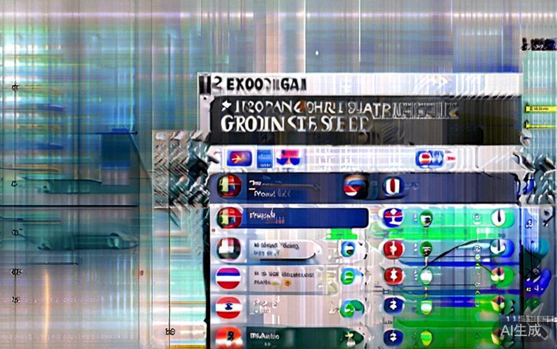 欧洲区预选赛小组赛积分榜显示屏特写，显示法国、英格兰等强队排名领先