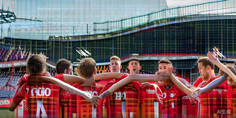 加拿大国家男子足球队球员在预选赛中围成一圈相互鼓励的瞬间