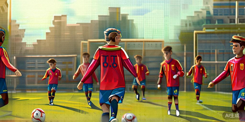 西班牙队一群年轻球员在训练中展现精湛的传控技术