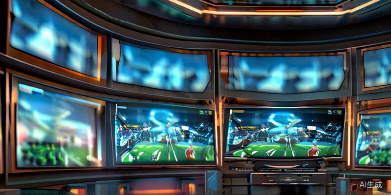 电视机、电脑、手机和平板屏幕上同时播放2026世界杯比赛直播的画面