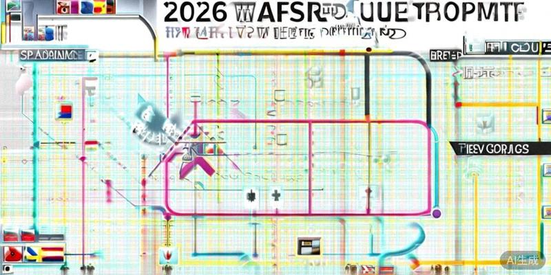 信息图解释2026世界杯新赛制：48队分为16组，每组3队，前两名晋级淘汰赛
