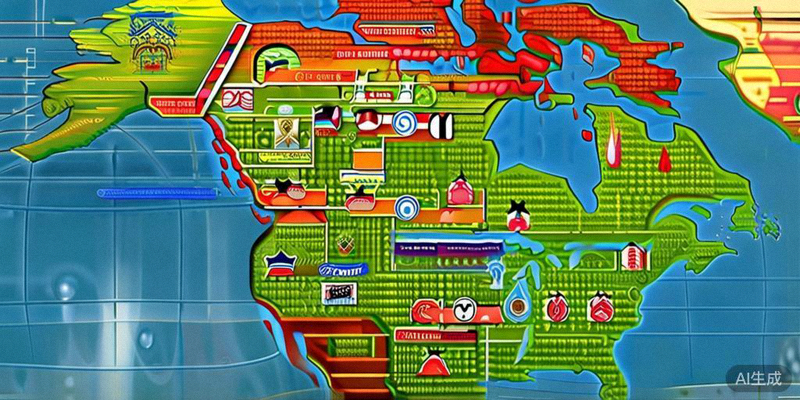 北美地图上标注出2026世界杯全部16个承办城市的地理位置