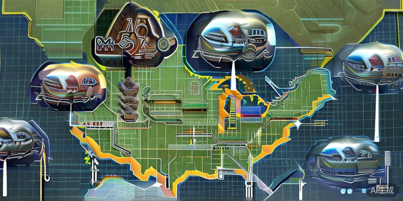 北美地图上标注了16个2026世界杯承办城市及其现代化体育场照片