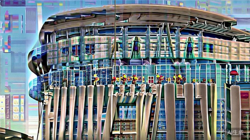 大都会人寿体育场外部景观，工人在进行外立面维护和设施检查