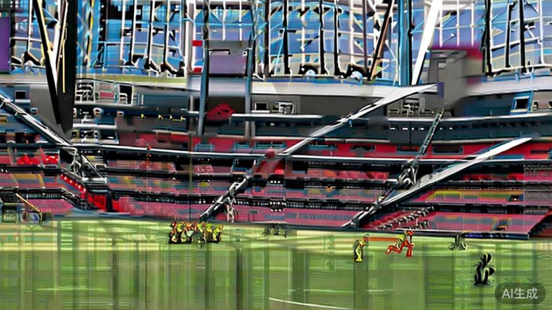 工人在大都会人寿体育场内铺设全新的世界杯标准比赛草坪