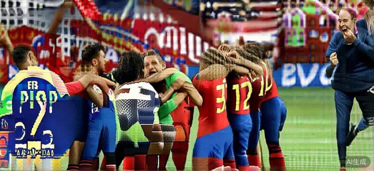 2026世界杯决赛终场哨响，冠军球队球员相拥而泣，教练组冲入场内庆祝