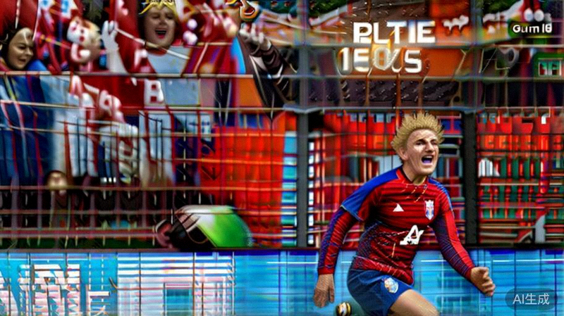 十六强赛加时赛绝杀，进球球员疯狂奔跑庆祝，全场观众沸腾