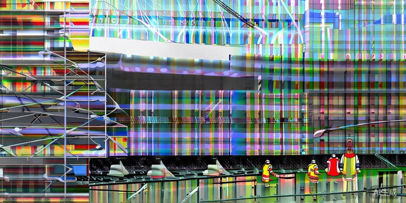 2026世界杯洛杉矶SoFi体育场内部升级改造工程正在紧张施工，工人安装新座椅