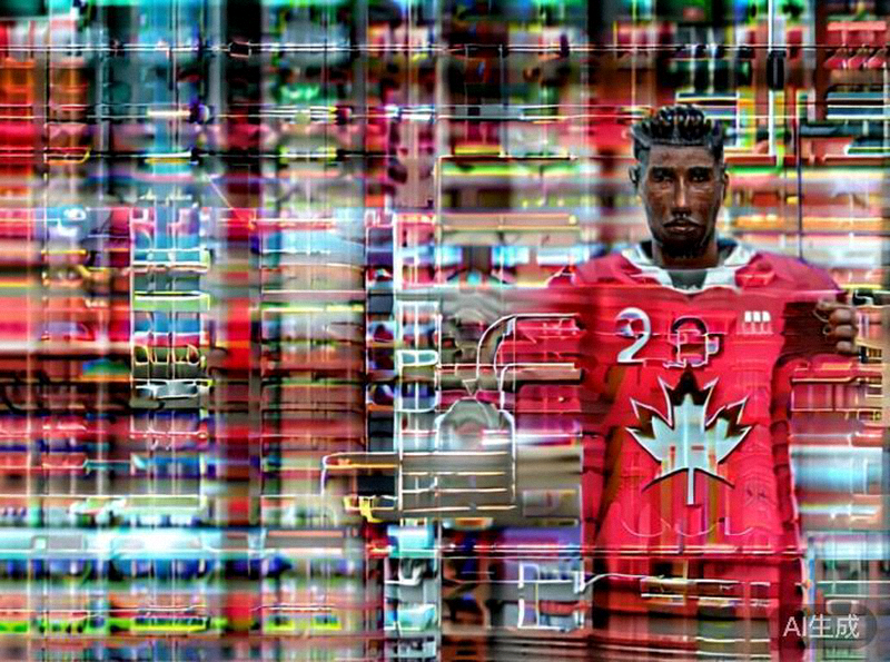 加拿大国家队球员阿方索·戴维斯在主场球迷面前展示球衣