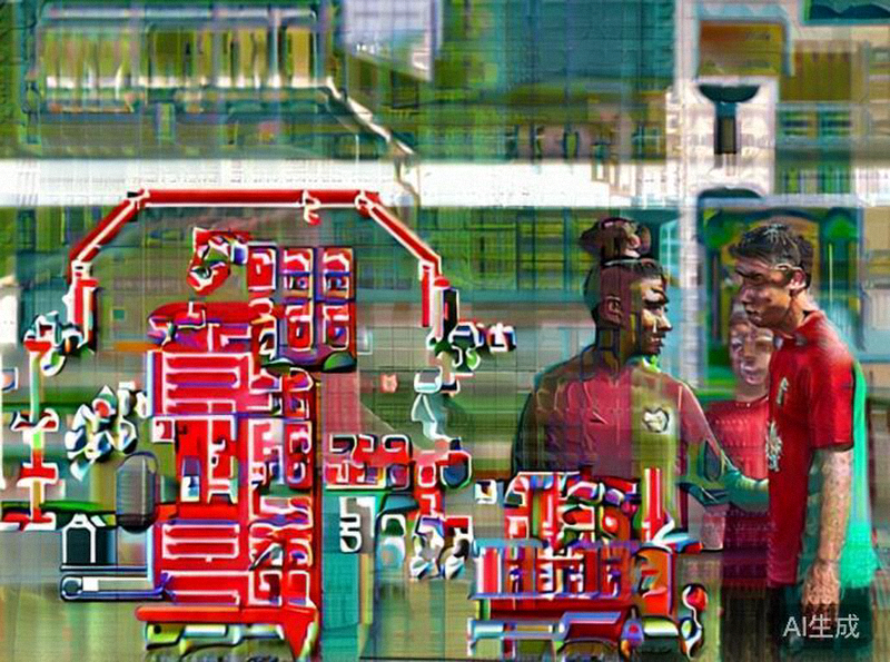 葡萄牙队C罗与队友B席、B费在训练中交流，背景是众多年轻国脚