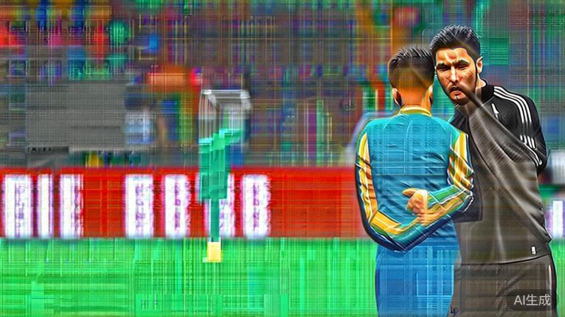 比赛结束后，梅西与C罗在中场相互拥抱致意的感人画面