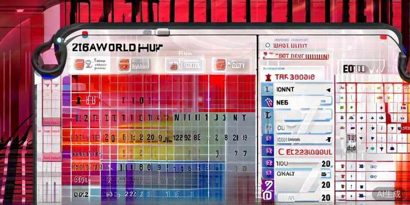 2026世界杯官方手机应用界面预览图，展示赛程、新闻和互动功能