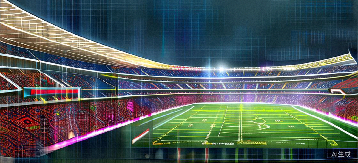 2026世界杯决赛现场全景，新泽西大都会人寿体育场座无虚席，灯光璀璨，气氛达到顶点