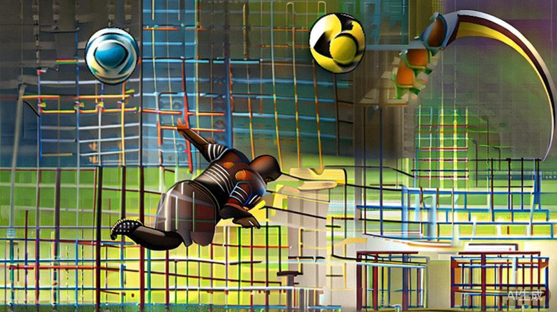 半决赛中，进攻方球员在对方禁区前拔脚怒射，足球如出膛炮弹般飞向球门