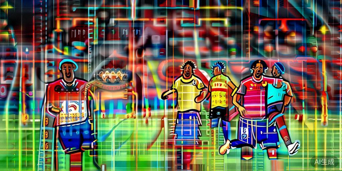 2026世界杯淘汰赛阶段一场关键比赛中，球员们在中场激烈拼抢的瞬间