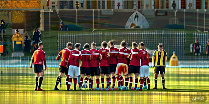 法国与德国0-0闷平，两队中场球员在中圈附近激烈争夺球权