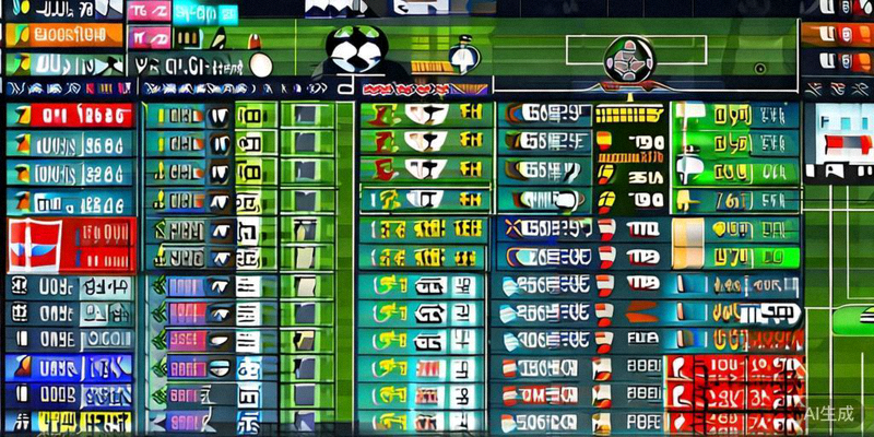 展示各队控球率、射门次数、传球成功率等关键数据的彩色信息图