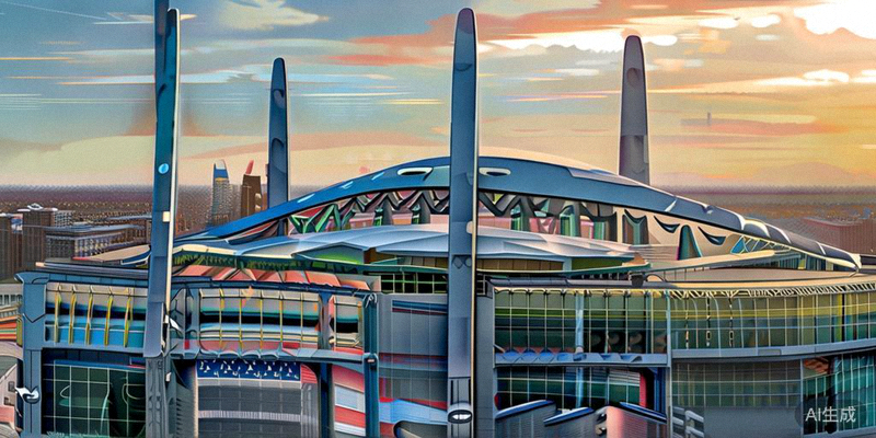 美国纽约/新泽西大都会人寿体育场外部宏伟全景，该场馆将承办2026世界杯决赛