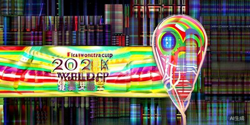 2026国际足联世界杯官方中文资讯平台上线发布会现场，背景是巨大的平台Logo和世界杯主题视觉