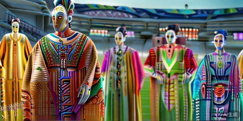 2026世界杯开幕式彩排现场，演员们身着华丽服装进行排练