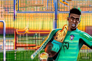 巴西国家队球员在训练中展示华丽脚法的特写镜头