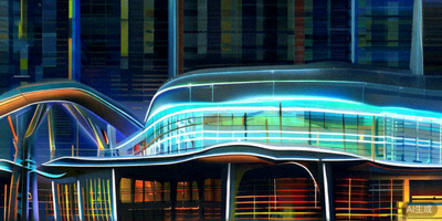 美国加利福尼亚州索菲体育场夜景照片