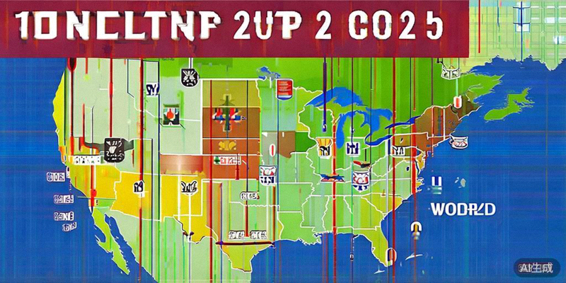 2026世界杯北美16个承办城市地图，标注了各城市体育场位置