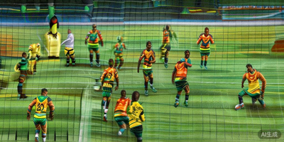 巴西队球员在训练场上进行战术演练，教练在场边指导