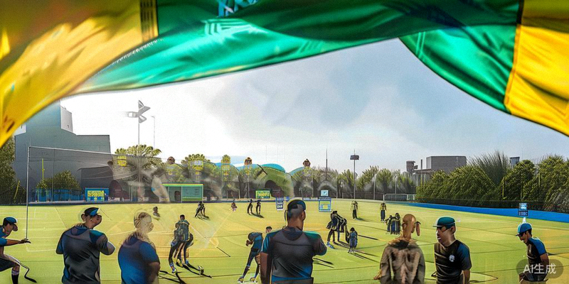 巴西国家队在训练场上进行战术演练，主教练蒂特正在指导球员