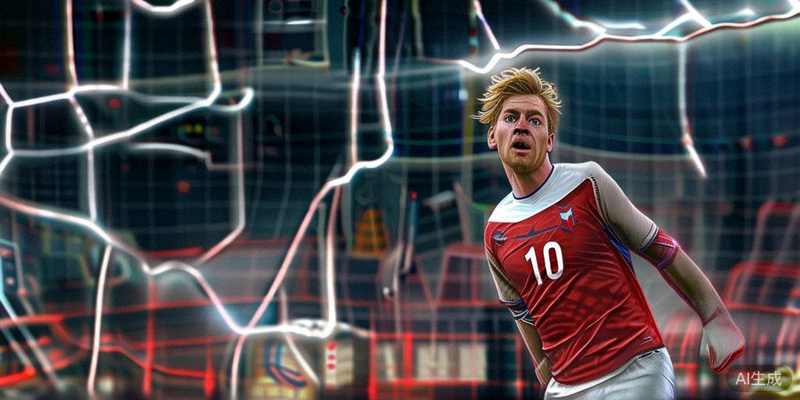 挪威神锋埃尔林·哈兰德在国家队比赛中破门得分，表情霸气