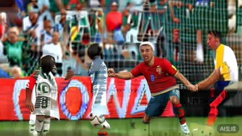 英格兰队球员贝林厄姆与葡萄牙队球员布鲁诺·费尔南德斯在中场激烈拼抢的瞬间