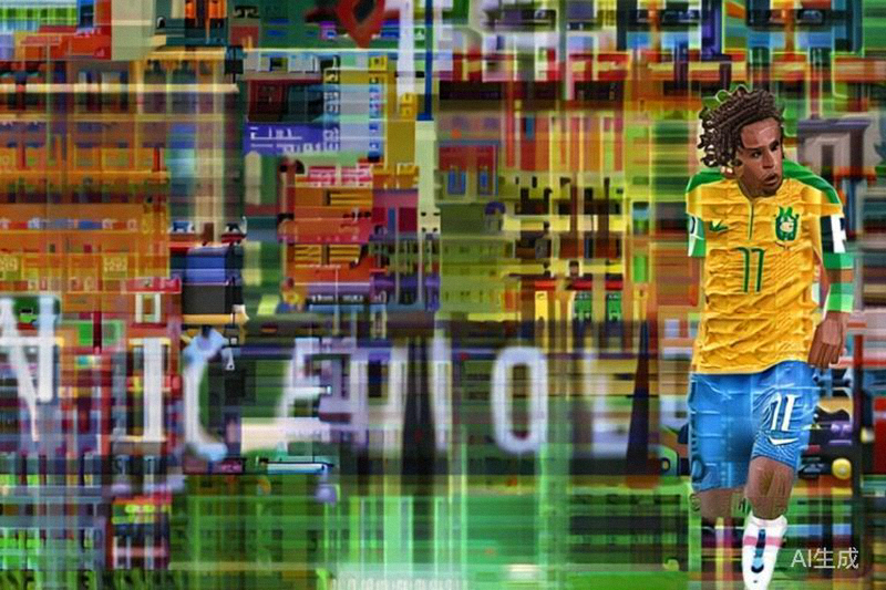 巴西队前锋维尼修斯带球突破德国队防守球员的精彩瞬间