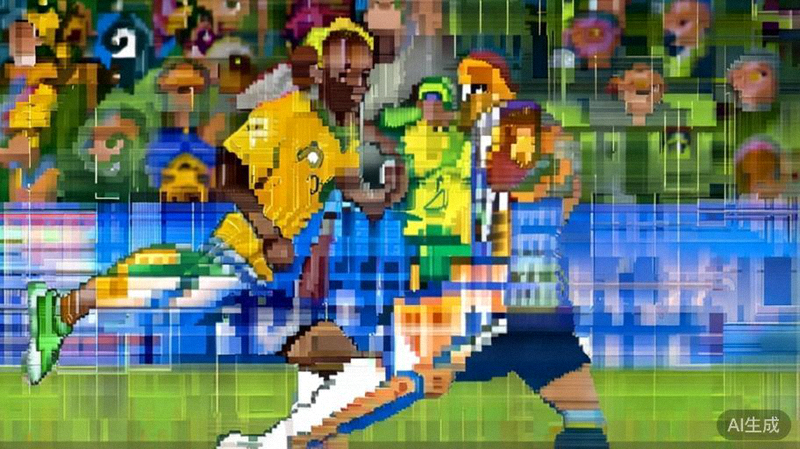 2026世界杯巴西对阵阿根廷比赛中，内马尔带球突破阿根廷队防守球员的瞬间