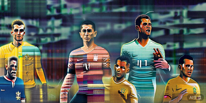 巴西、法国、阿根廷等传统强队球星在比赛中精彩瞬间的合成图