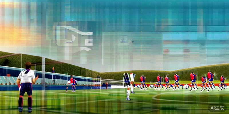 某国家队在训练中演练战术，主教练在场边指导球员的场面