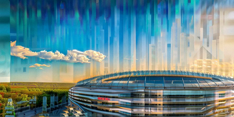 纽约大都会人寿体育场外部全景，现代化的椭圆形场馆在阳光下熠熠生辉